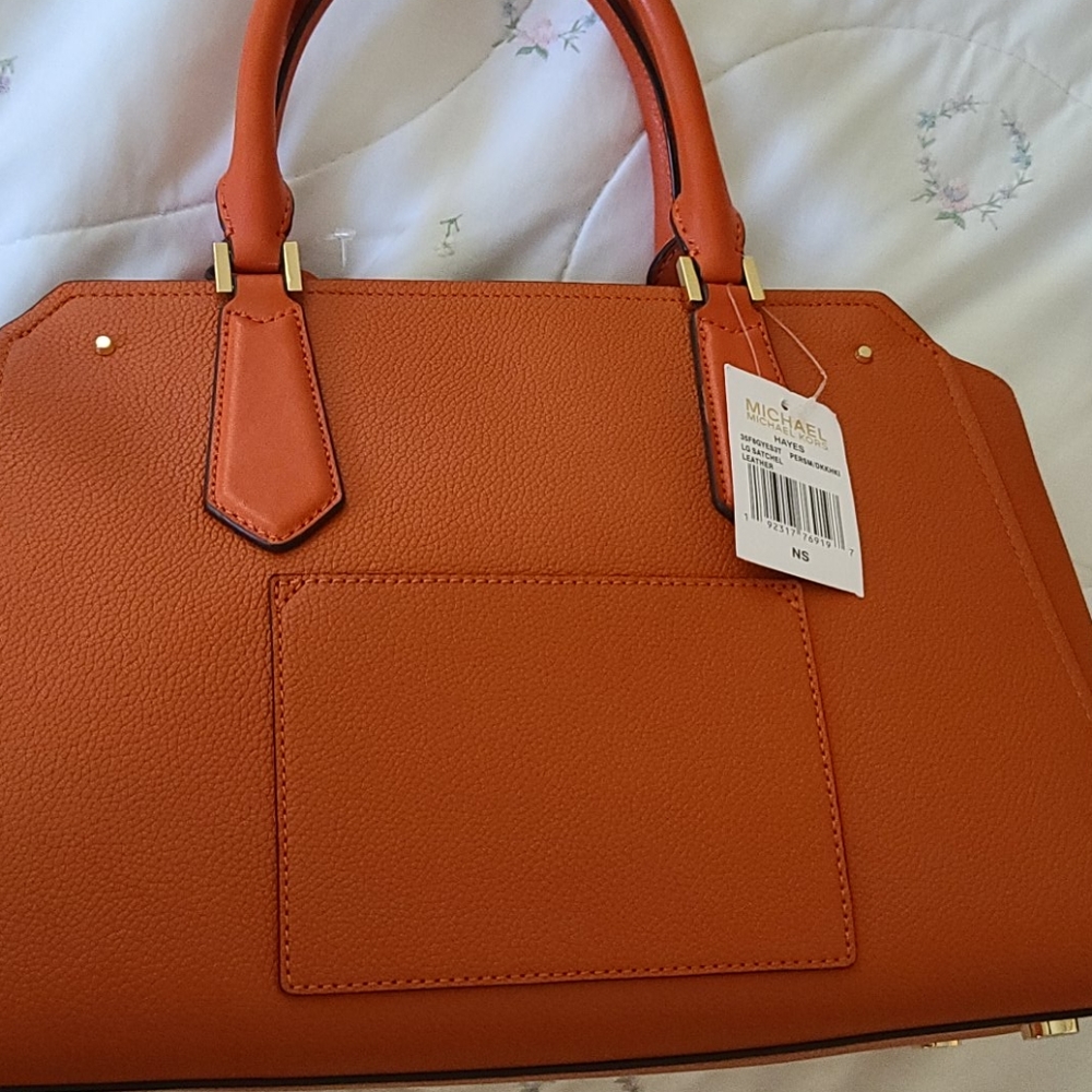 NWT Michael kors orange satchel (large) - Picture 2 of 10